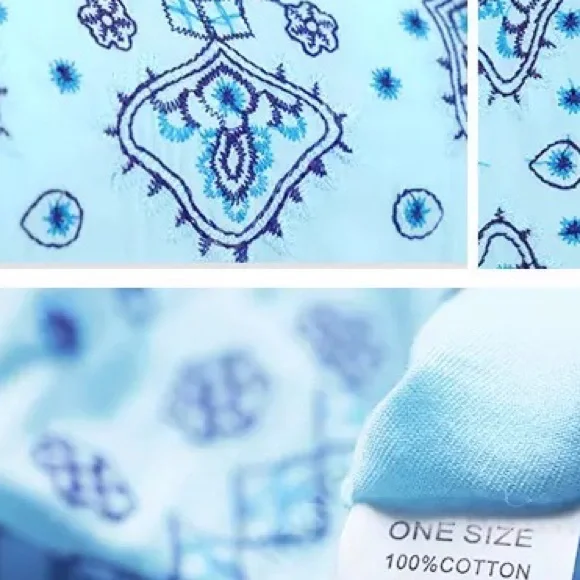 Baby Blue Embroidered Cotton Kaftan Kimono Maxi Dress, Light Blue Maxi Caftan - Picture 5 of 5